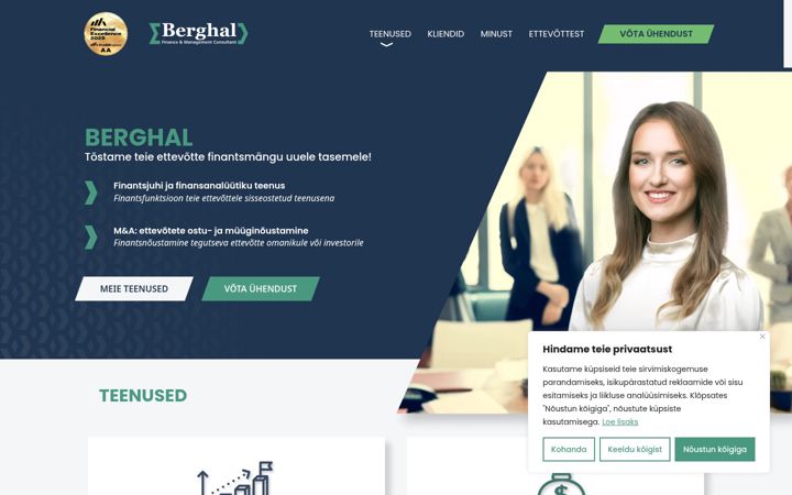 Ekraanipilt saidist berghal.ee