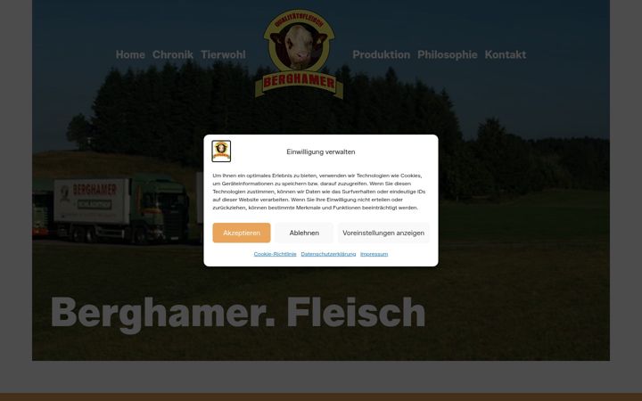 Screenshot of berghamer-fleisch.at