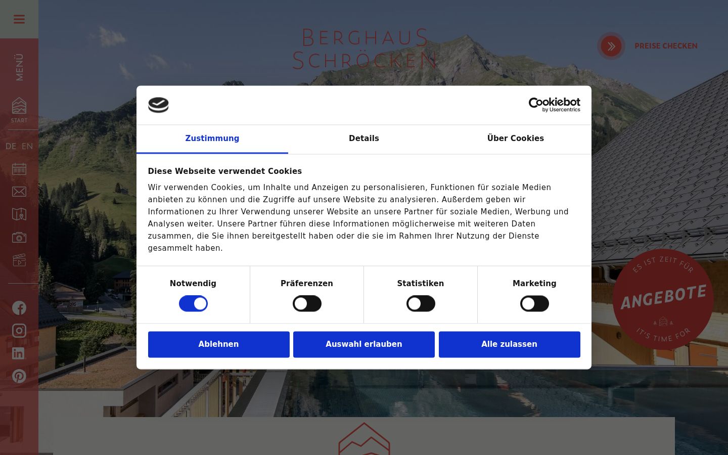 Screenshot of the consent banner shown before any interaction