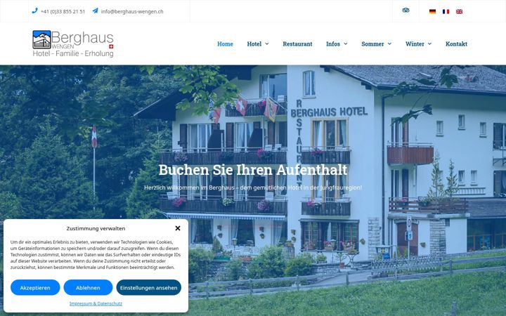 Képernyőkép: berghaus-wengen.ch