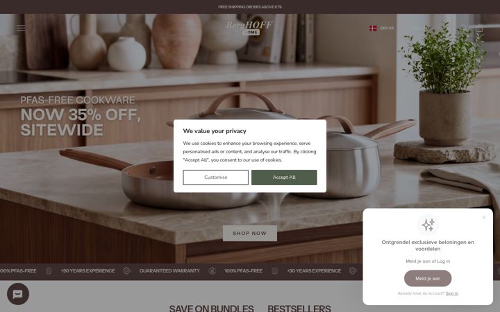 Screenshot of berghoffhome.com