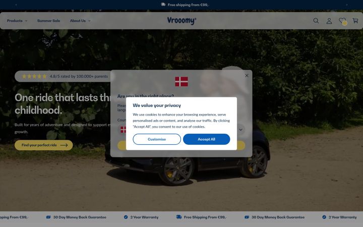 Screenshot stránky berghofftoys.fi