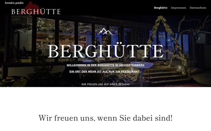 Screenshot of berghuette-grosssteinberg.de