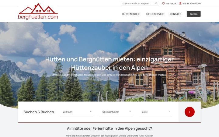 Screenshot of berghuetten.com