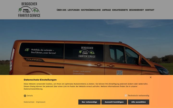 Skärmbild av bergischer-fahrtenservice.de