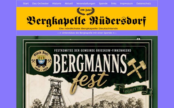 Screenshot of bergkapelle-ruedersdorf.de