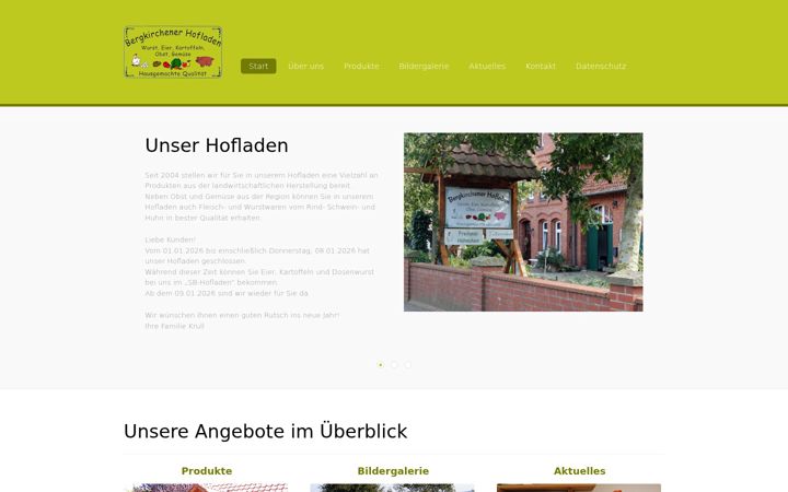 Screenshot of bergkirchener-hofladen.de