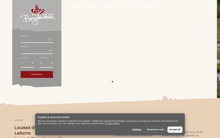 Screenshot of bergkristall.it