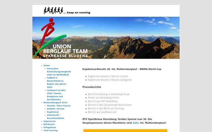 Screenshot of berglaufteam.com