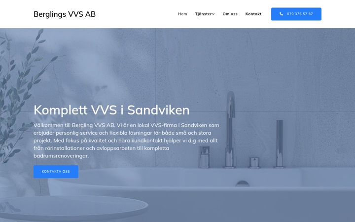 Screenshot of berglingsvvs.se