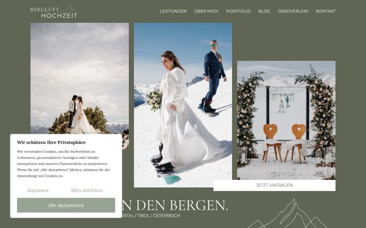 Screenshot of bergluft-hochzeit.at