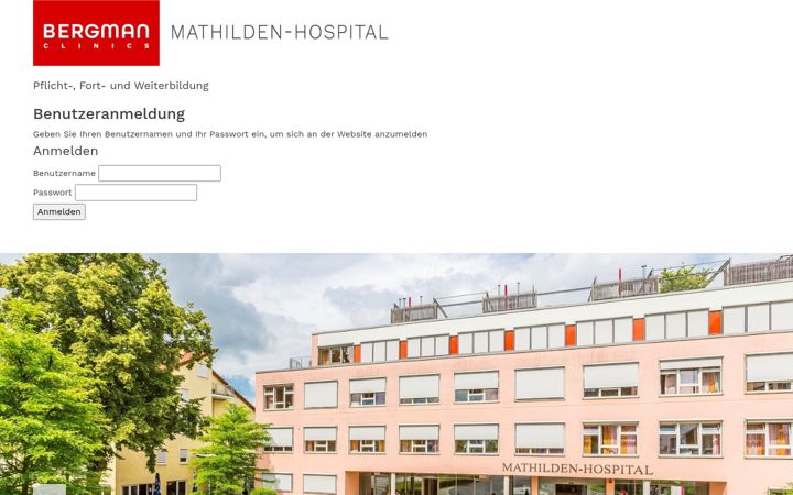 Screenshot of bergmanclinics-mitarbeiterinformation-mh.de