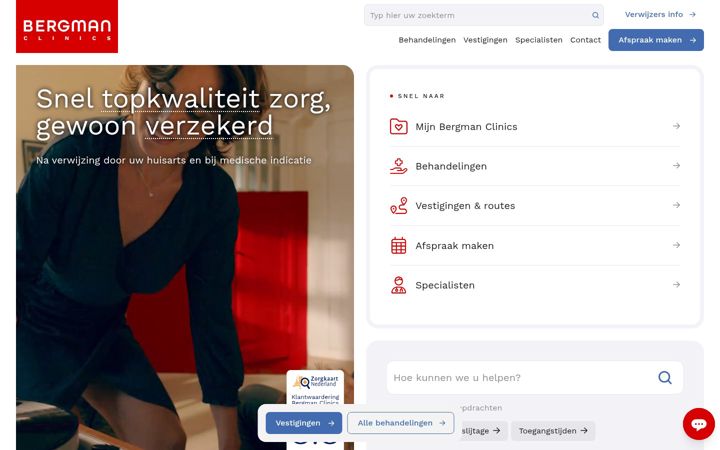 Screenshot of bergmanclinics.nl