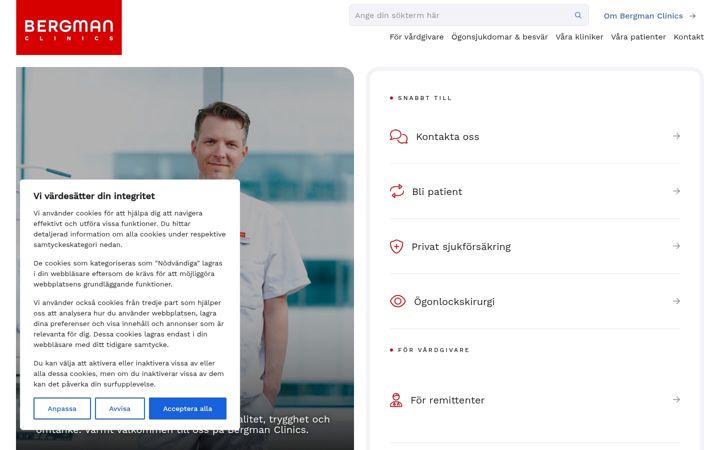 Screenshot of bergmanclinics.se