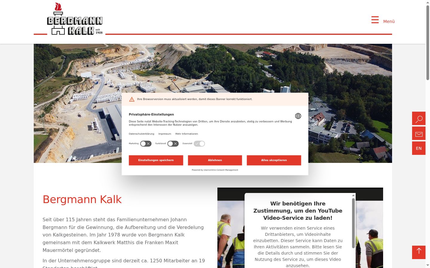 Screenshot tal-banner tal-kunsens muri qabel kwalunkwe interazzjoni