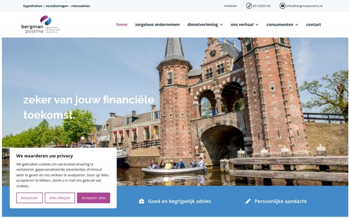 Screenshot von bergmanpostma.nl