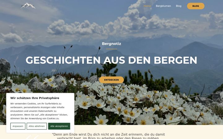 Screenshot of bergnotiz.de
