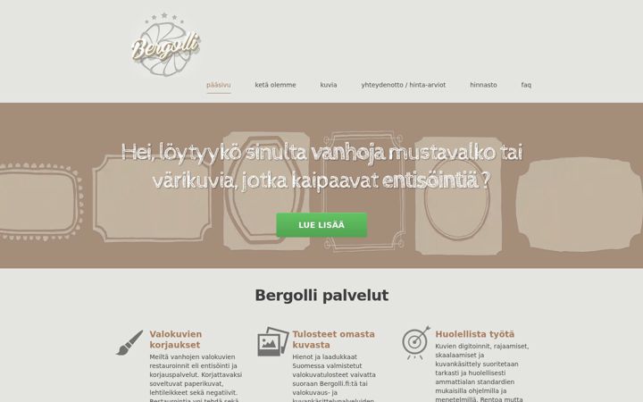 Screenshot of bergolli.fi