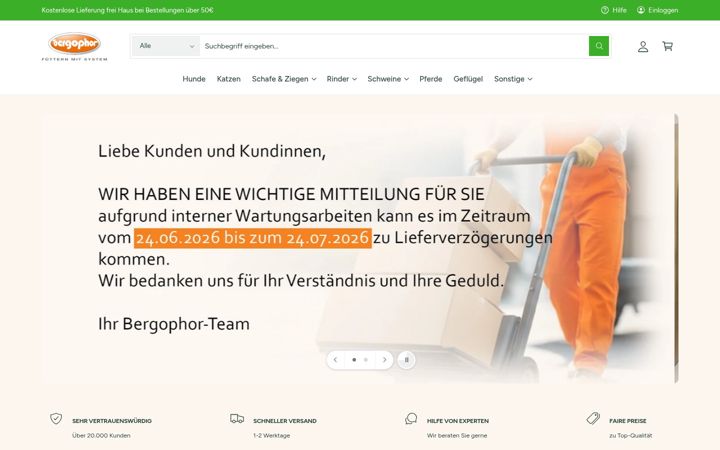 Screenshot of bergoshop.de