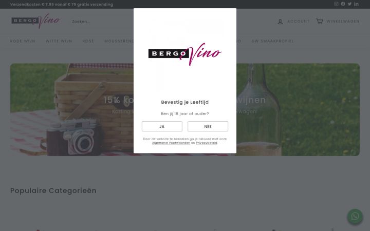 Screenshot of bergovino.nl