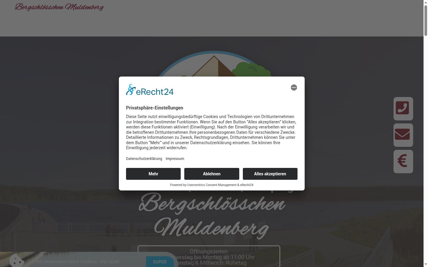 Screenshot van de toestemmingsbanner zoals getoond vóór enige interactie