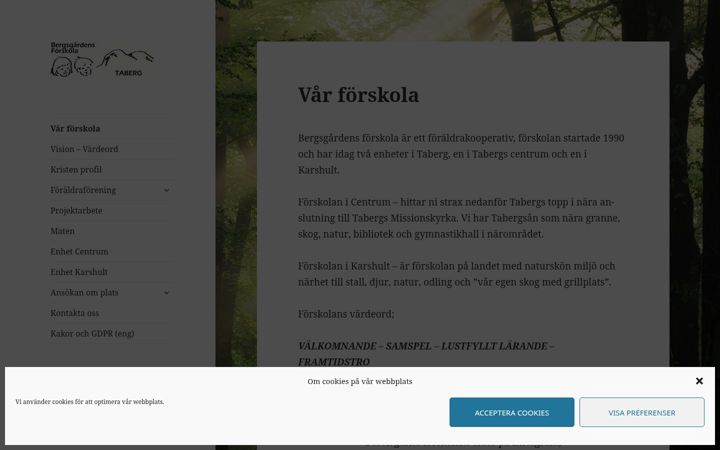 Screenshot of bergsgardensforskola.se