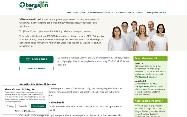 Screenshot of bergsjonrehab.se