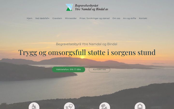 Skærmbillede af bergslid-begravelse.no