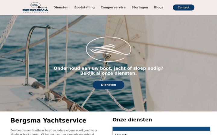 Screenshot of bergsmayachtservice.nl
