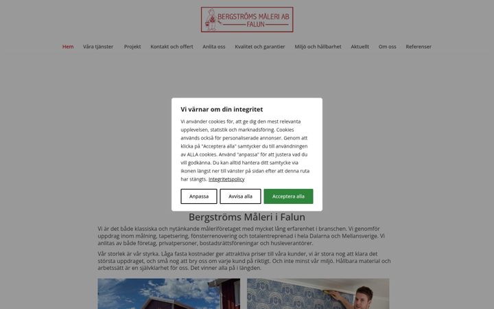 Screenshot of bergstromsmalerifalun.se