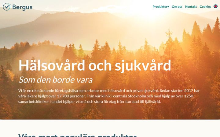 Screenshot of bergus.se