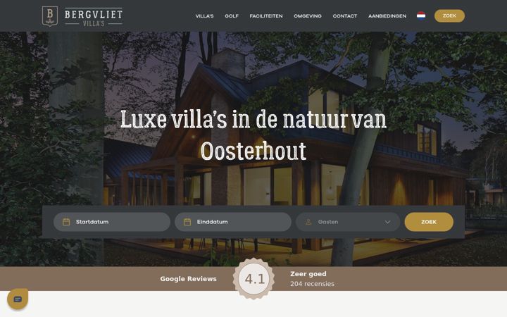Screenshot von bergvlietvillas.nl