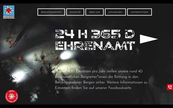 Screenshot of bergwacht-berchtesgaden.de