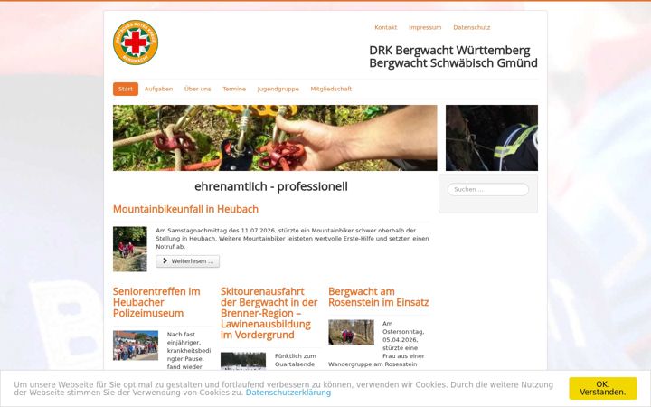 Screenshot of bergwacht-gmuend.de