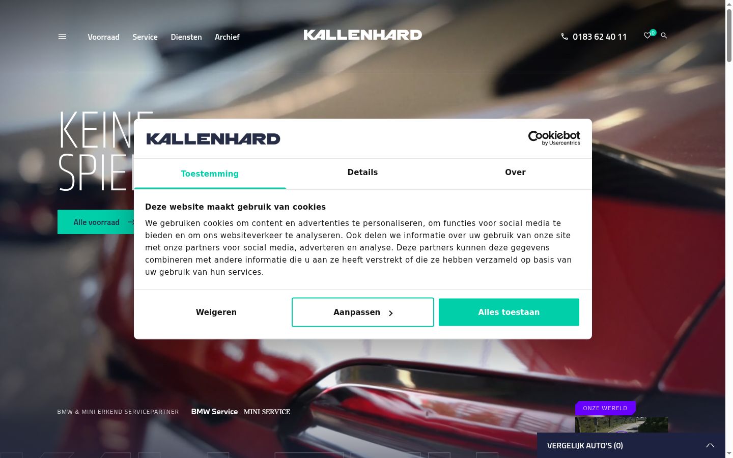 Screenshot tal-banner tal-kunsens muri qabel kwalunkwe interazzjoni