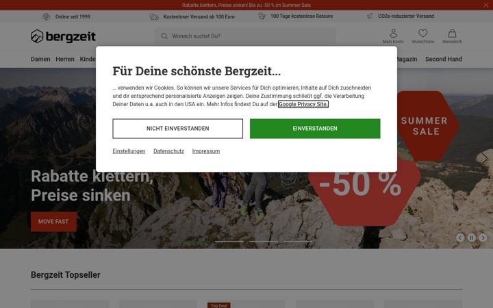 Screenshot of bergzeit.at