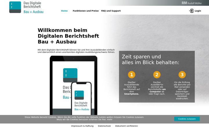 Screenshot of berichtsheft-bau-ausbau.de