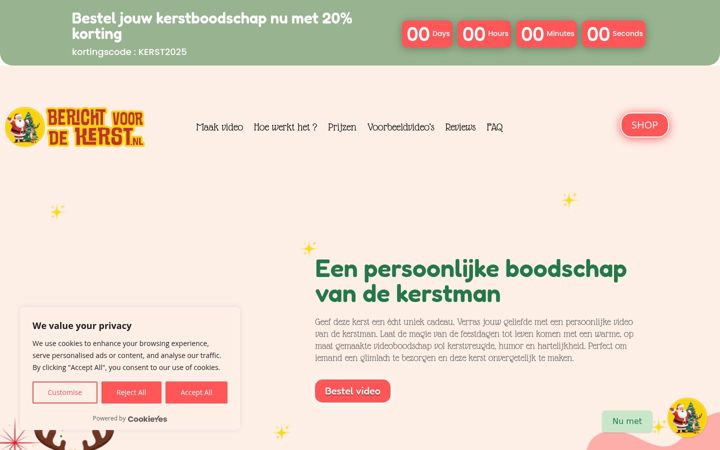 Zrzut ekranu berichtvoordekerst.nl