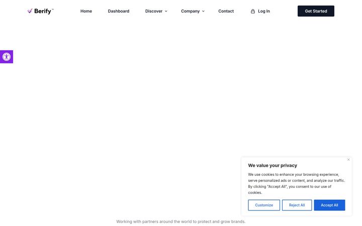 Skærmbillede af berify.io