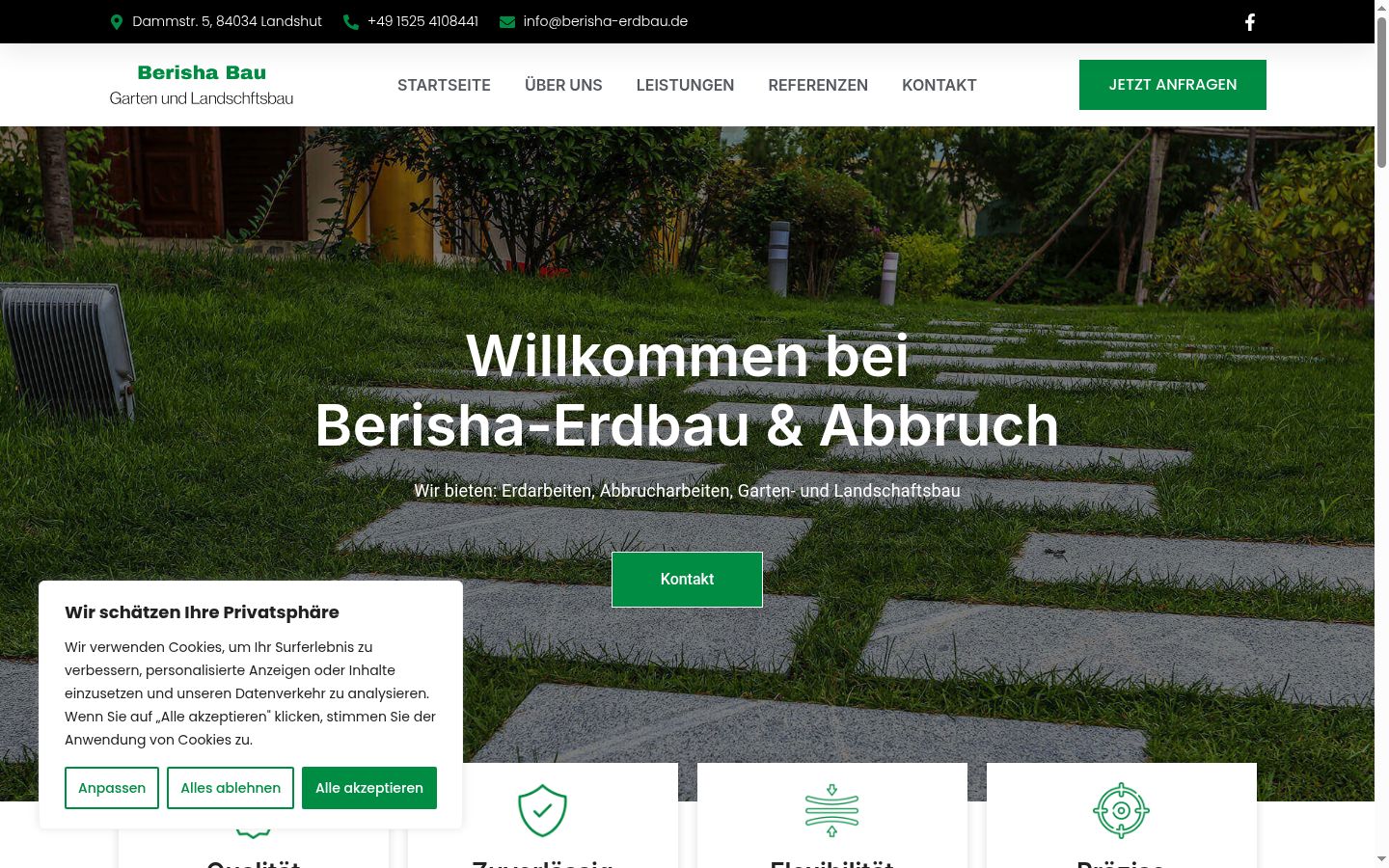 Screenshot des Einwilligungsbanners vor jeglicher Interaktion