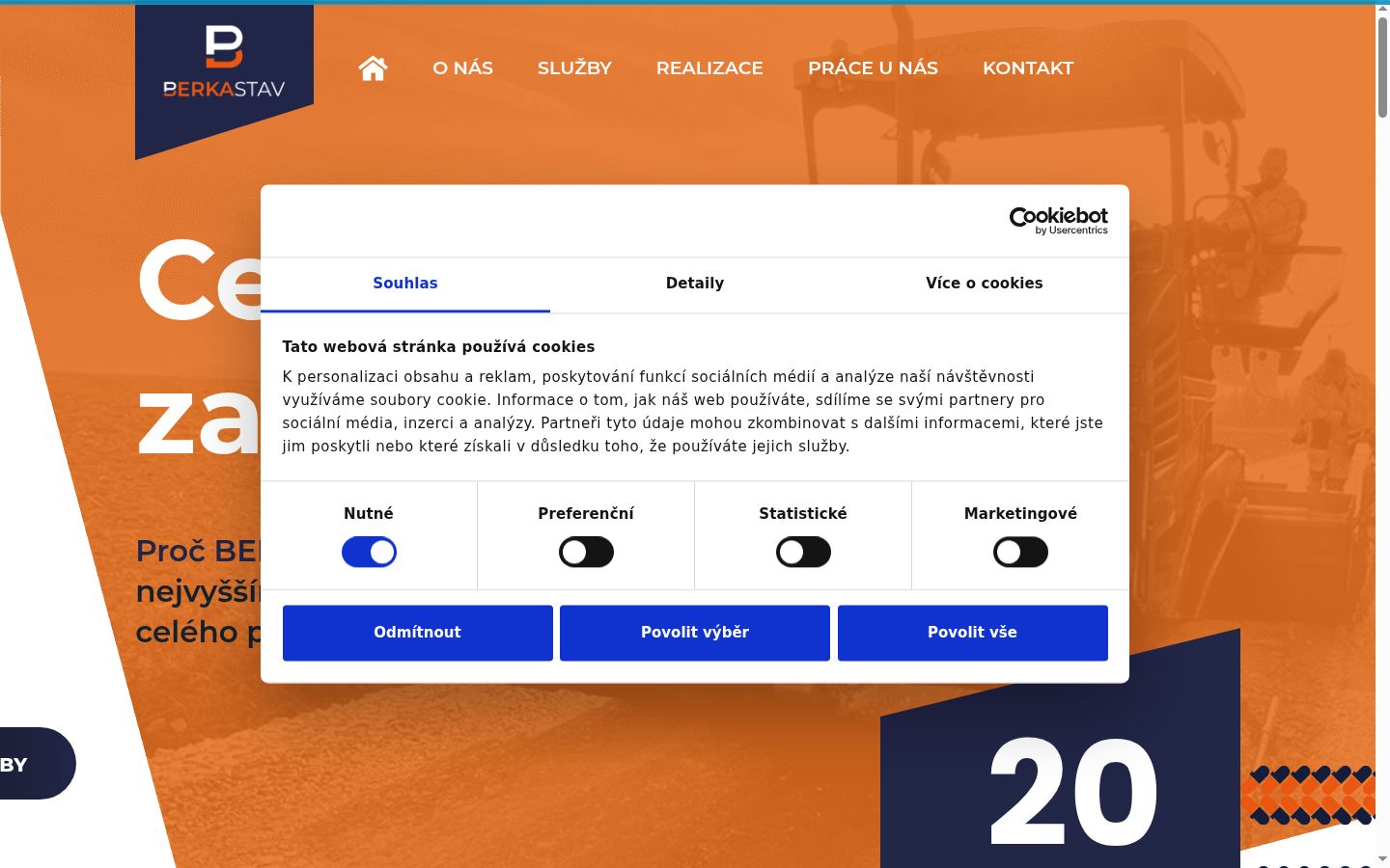 Screenshot del banner di consenso mostrato prima di qualsiasi interazione