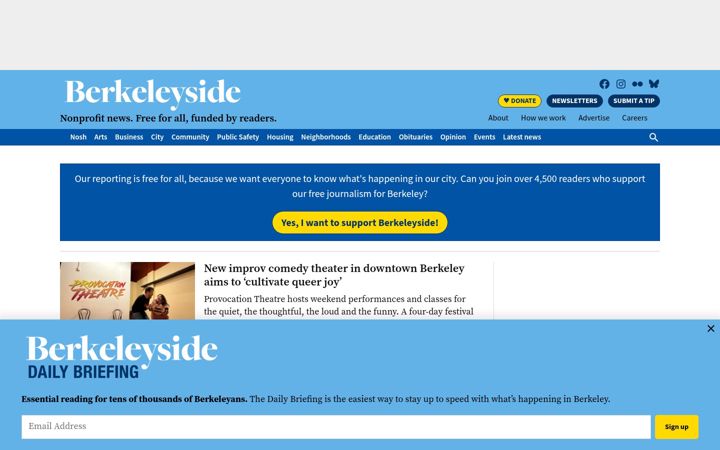 Screenshot of berkeleyside.com