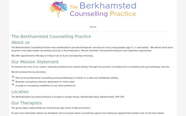 Screenshot of berkhamstedcounsellingpractice.co.uk
