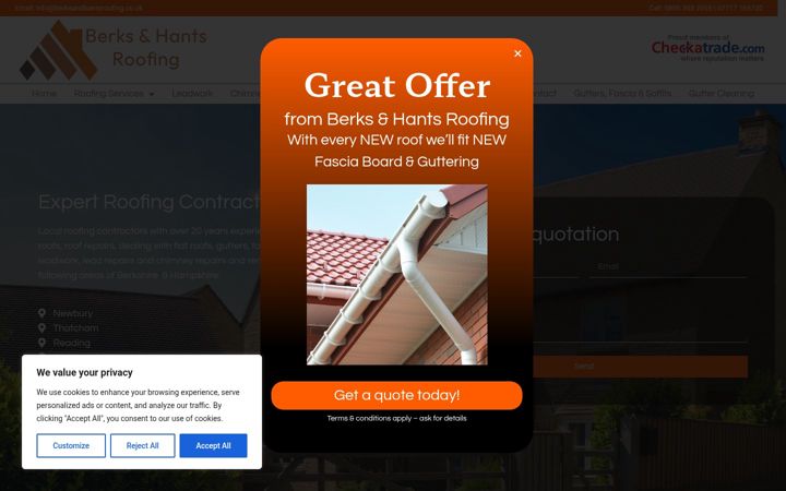 Screenshot of berksandhantsroofing.co.uk