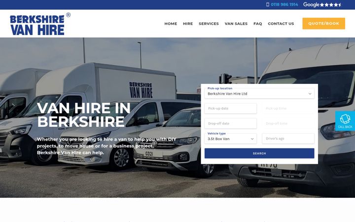Screenshot of berkshirevanhire.co.uk