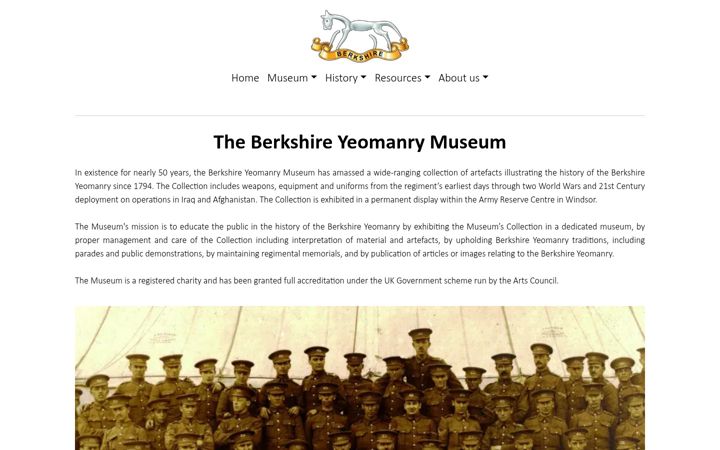 Screenshot of berkshireyeomanrymuseum.org