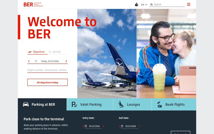 Screenshot von berlin-airport.de