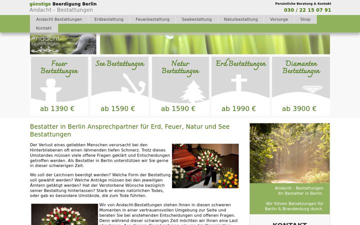 Screenshot of berlin-beerdigung.de