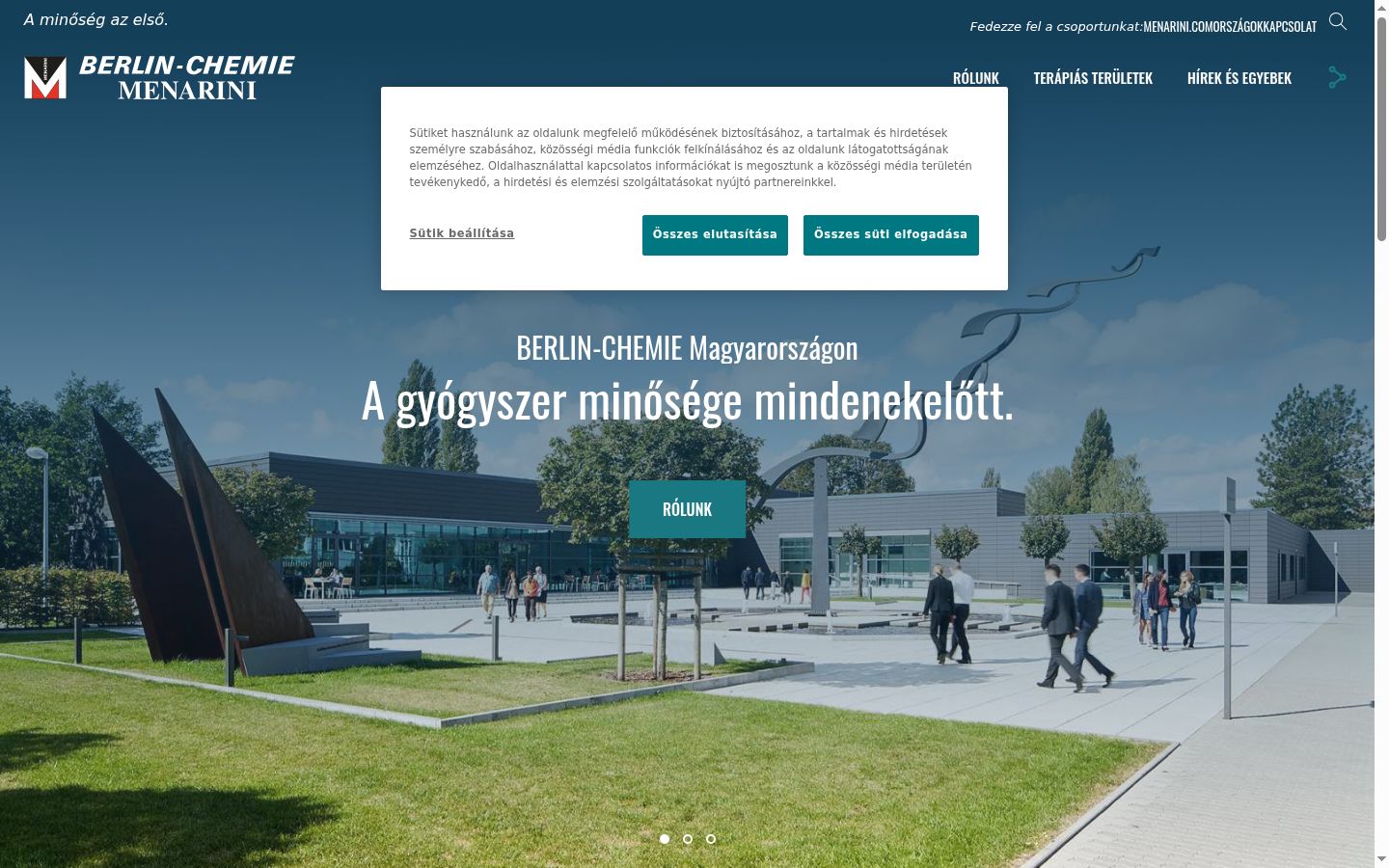 Screenshot des Einwilligungsbanners vor jeglicher Interaktion