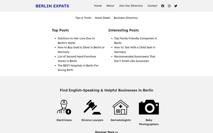 Capture d'écran de berlin-expats.de